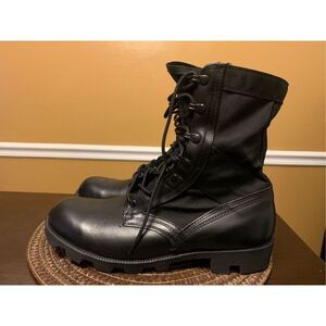 Vintage Militaria 1984 Vietnam War Spike Proof Jungle Boots 10.5 R Black  EUC